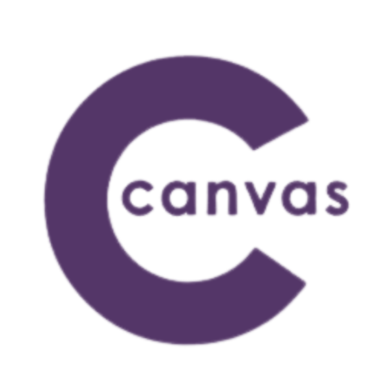 Purple 'canvas' logo on a white background