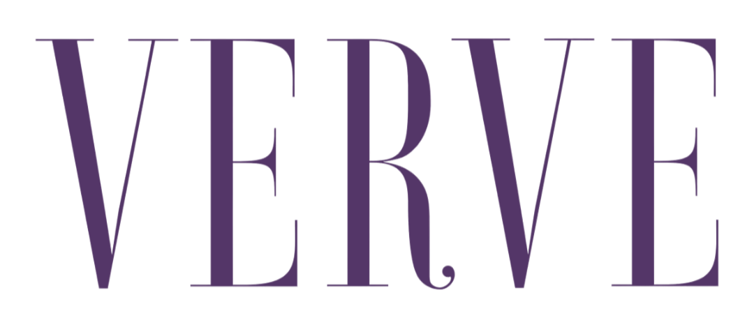 Purple 'VERVE' logo on a white background