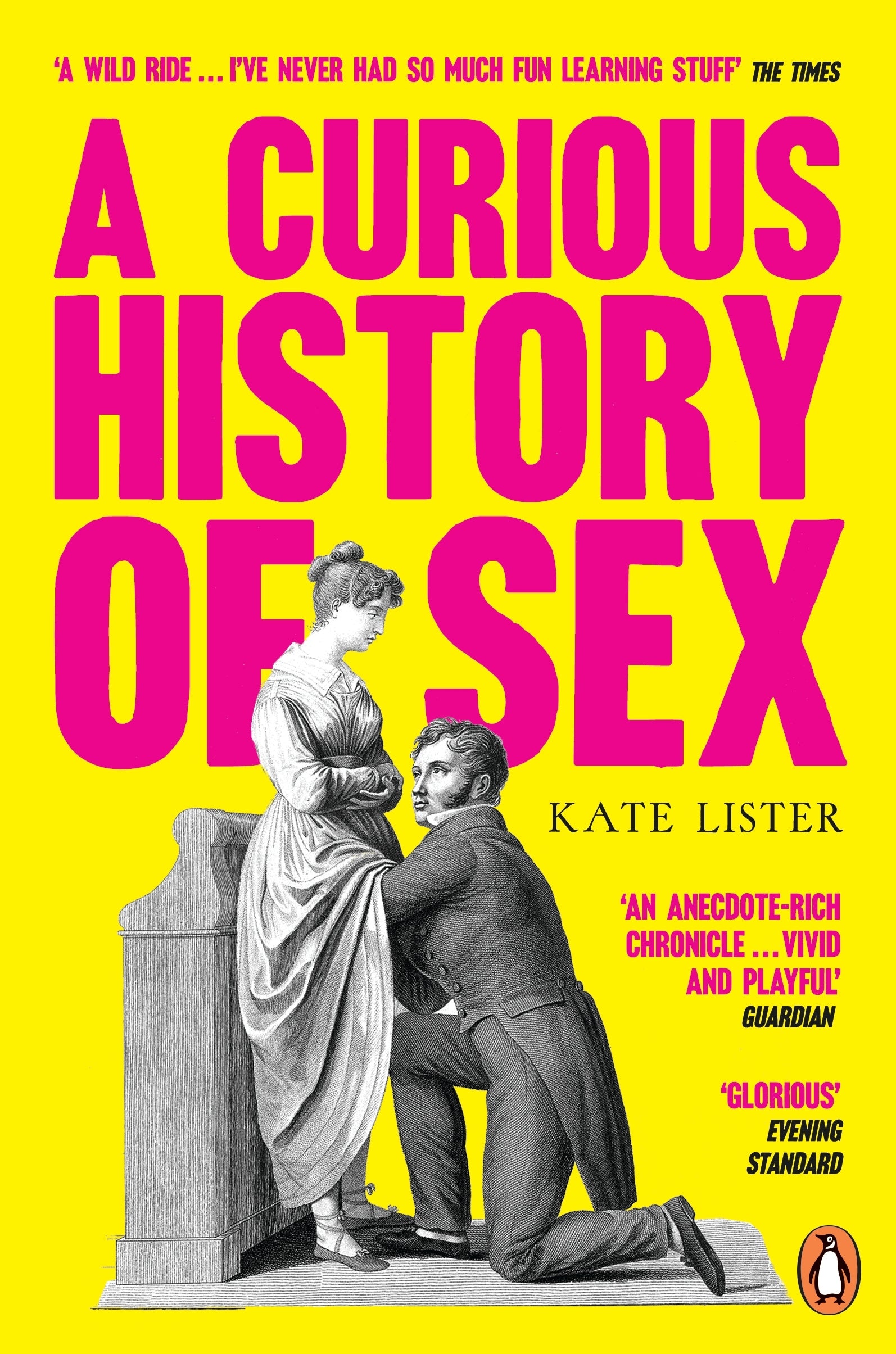 Book cover of 'A Curious History of Sex' with a black and white illustration of a victorian couple 
