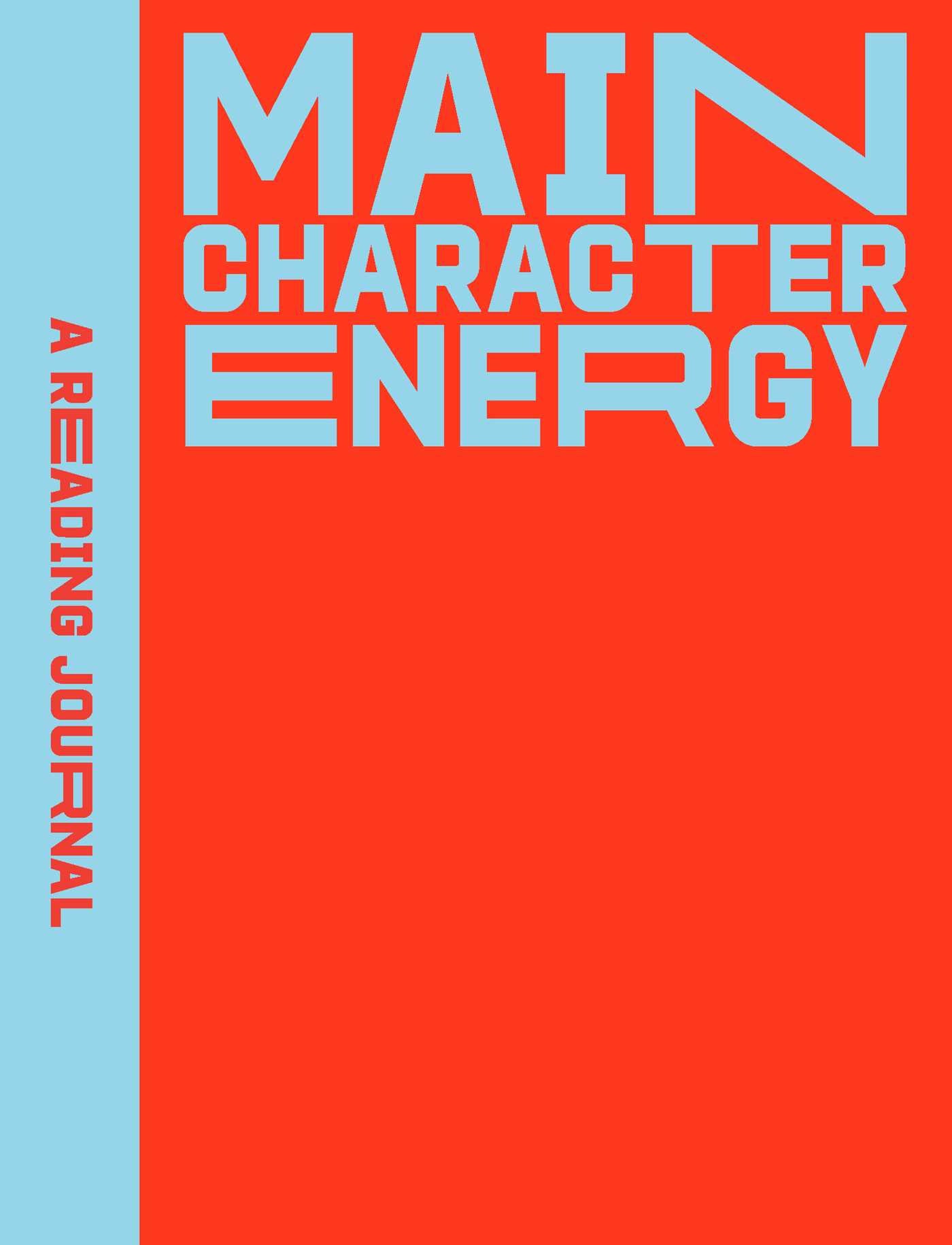 Book cover with 'Main Character Energy' text on a red and blue background