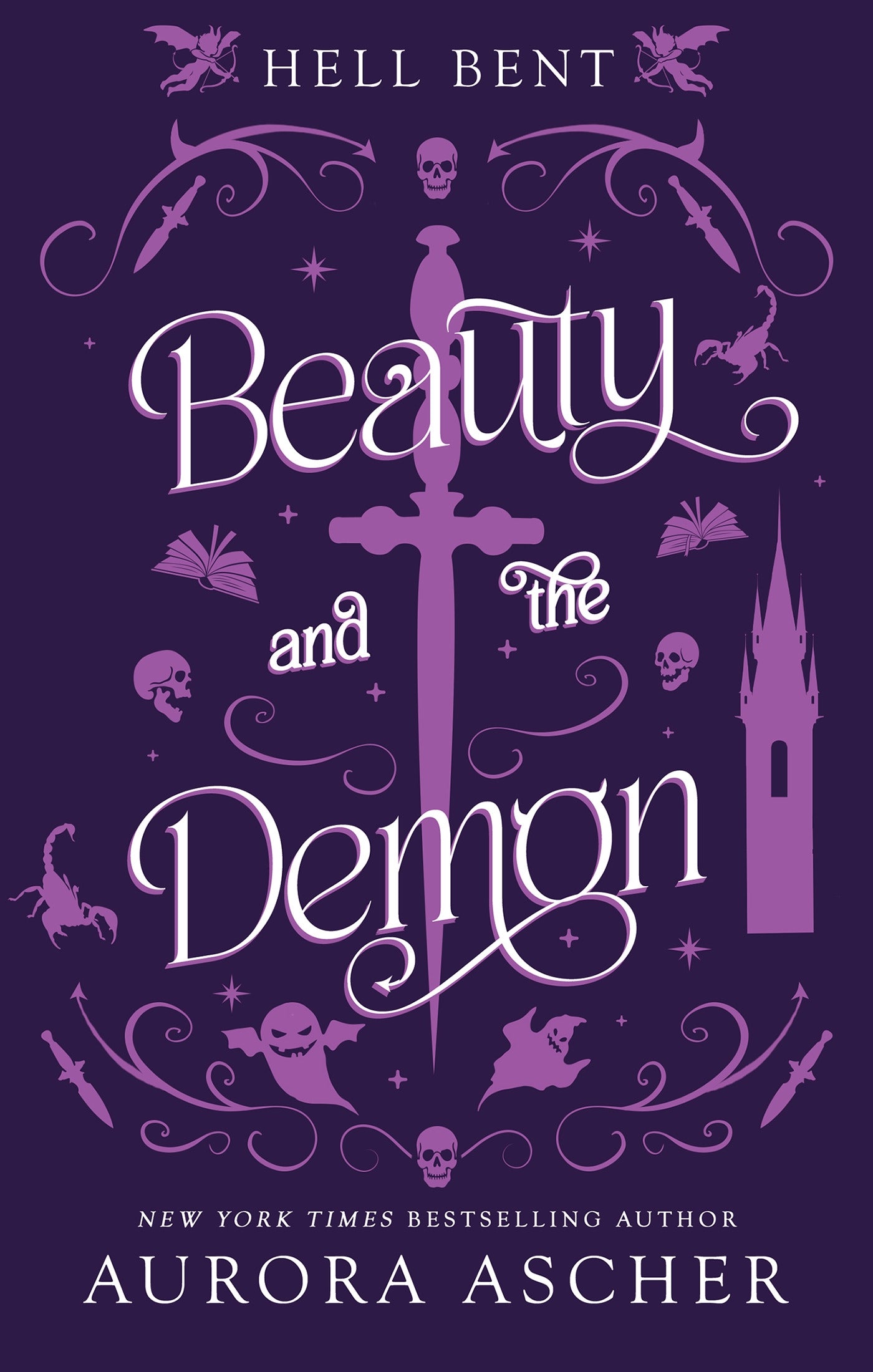Book cover of 'Beauty and the Demon' with decorative elements on a dark background.