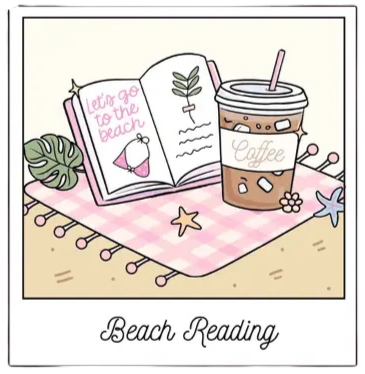 Beach Reading Polaroid Sticker
