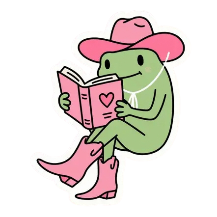 Cowboy Frog Reading Sticker
