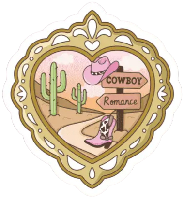 Cowboy Romance Frame Sticker