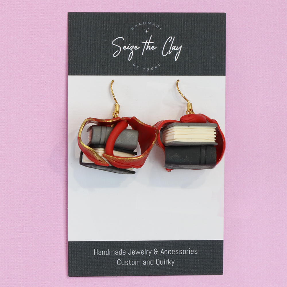 Dragon Book Earrings 01