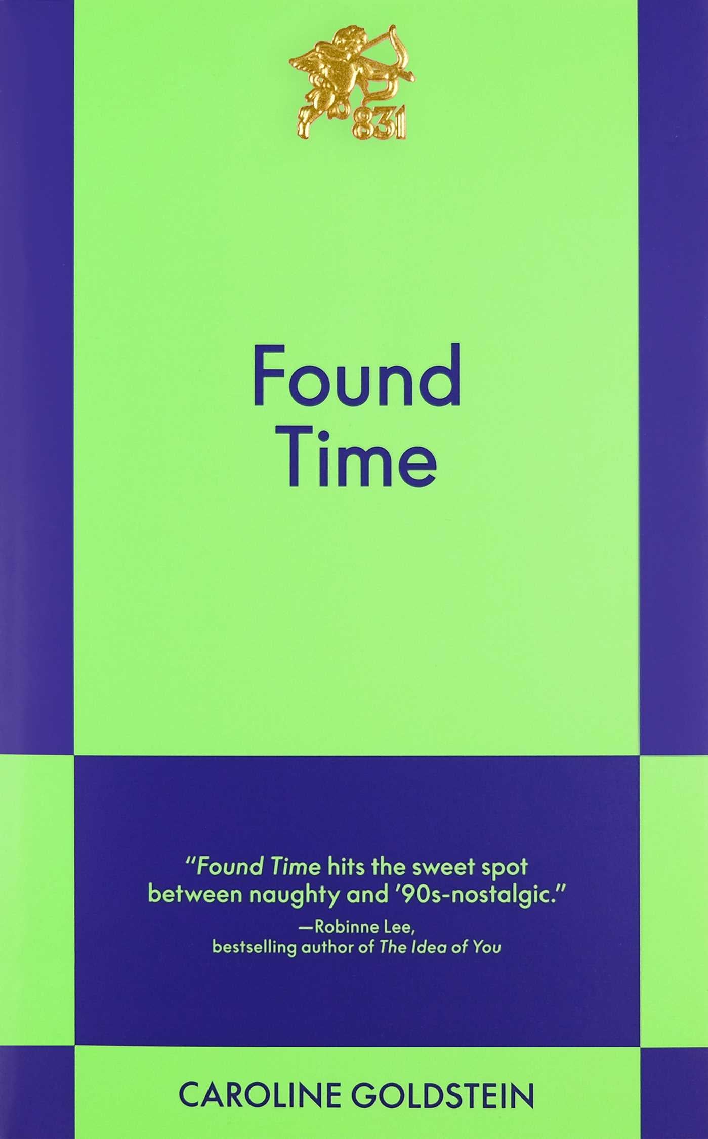 Book cover of 'Found Time' with a green and purple block design