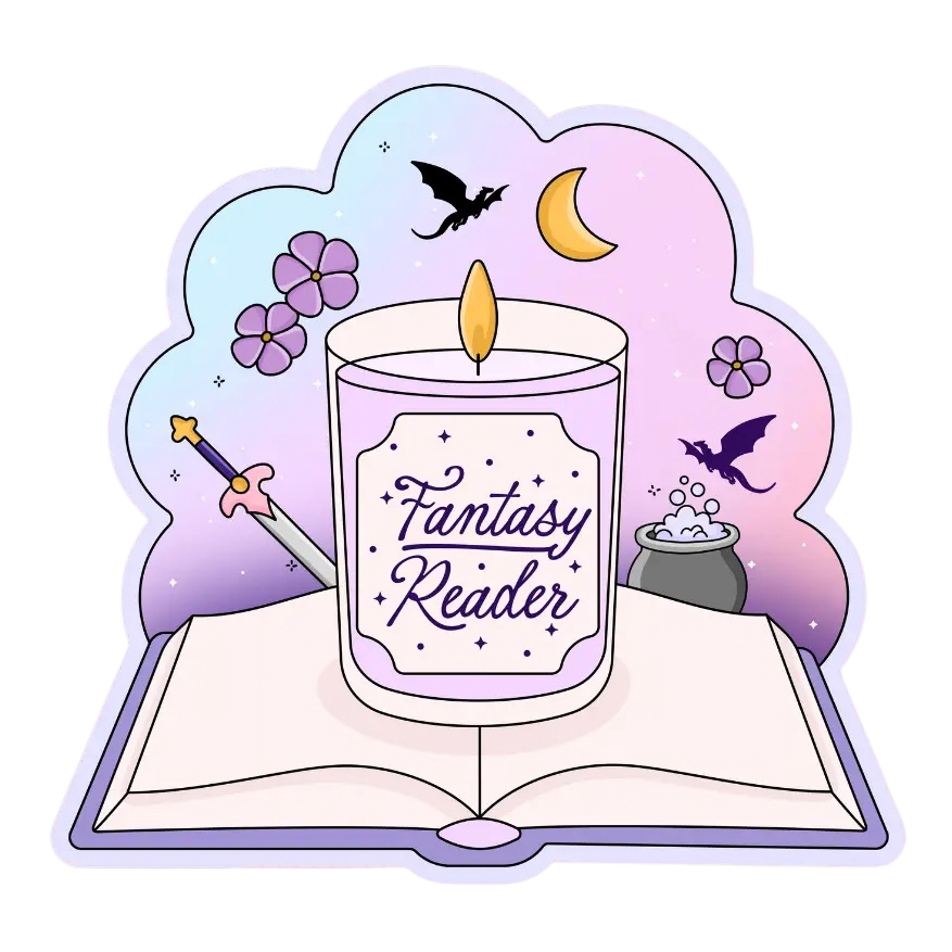 Fantasy Reader Candle Sticker