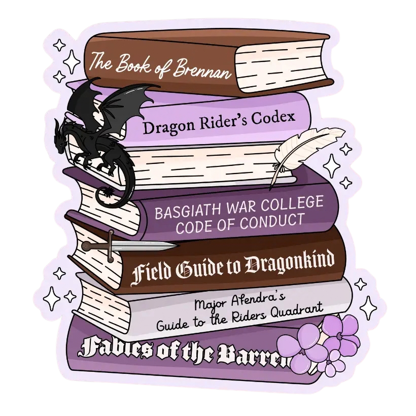 Fourth Wing Book Stack Sticker