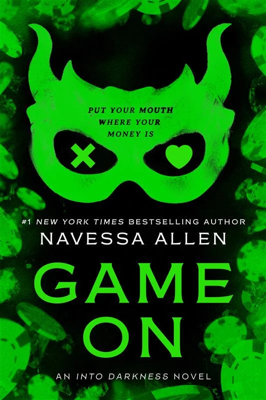 Book cover of 'Game On' with a green mask on a dark background