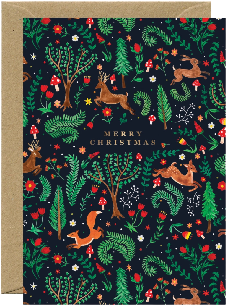 Gold Enchanted Forest Greeting Card