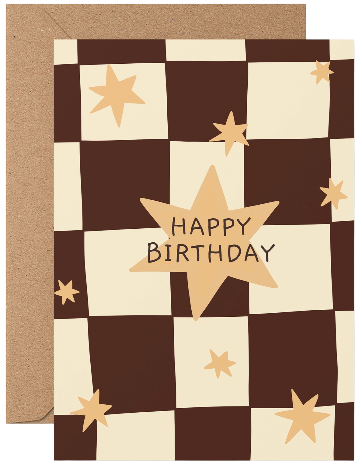 Star Checkers Happy Birthday Greeting Card