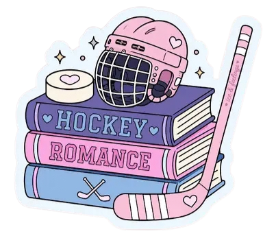 Hockey Romance Book Stack Sticker