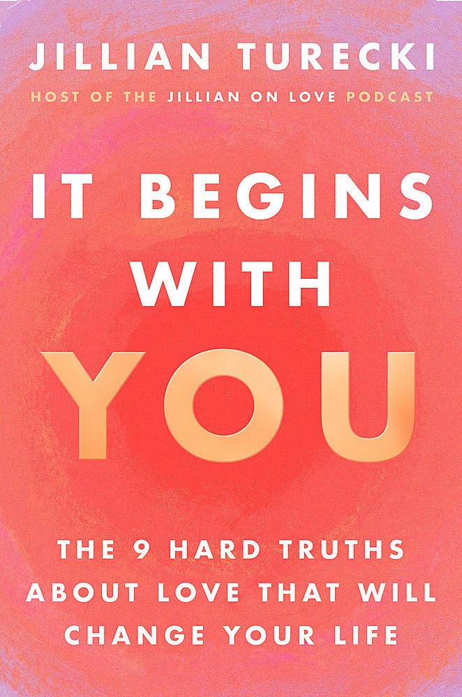 Book cover of 'It Begins With You' with a pink background 