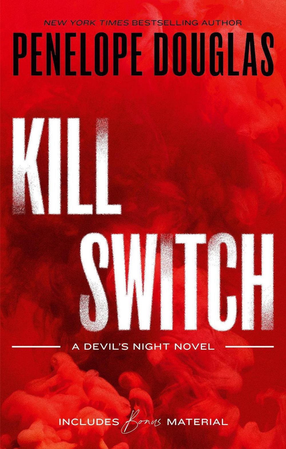 Book cover of 'Kill Switch' with a red smoke background 