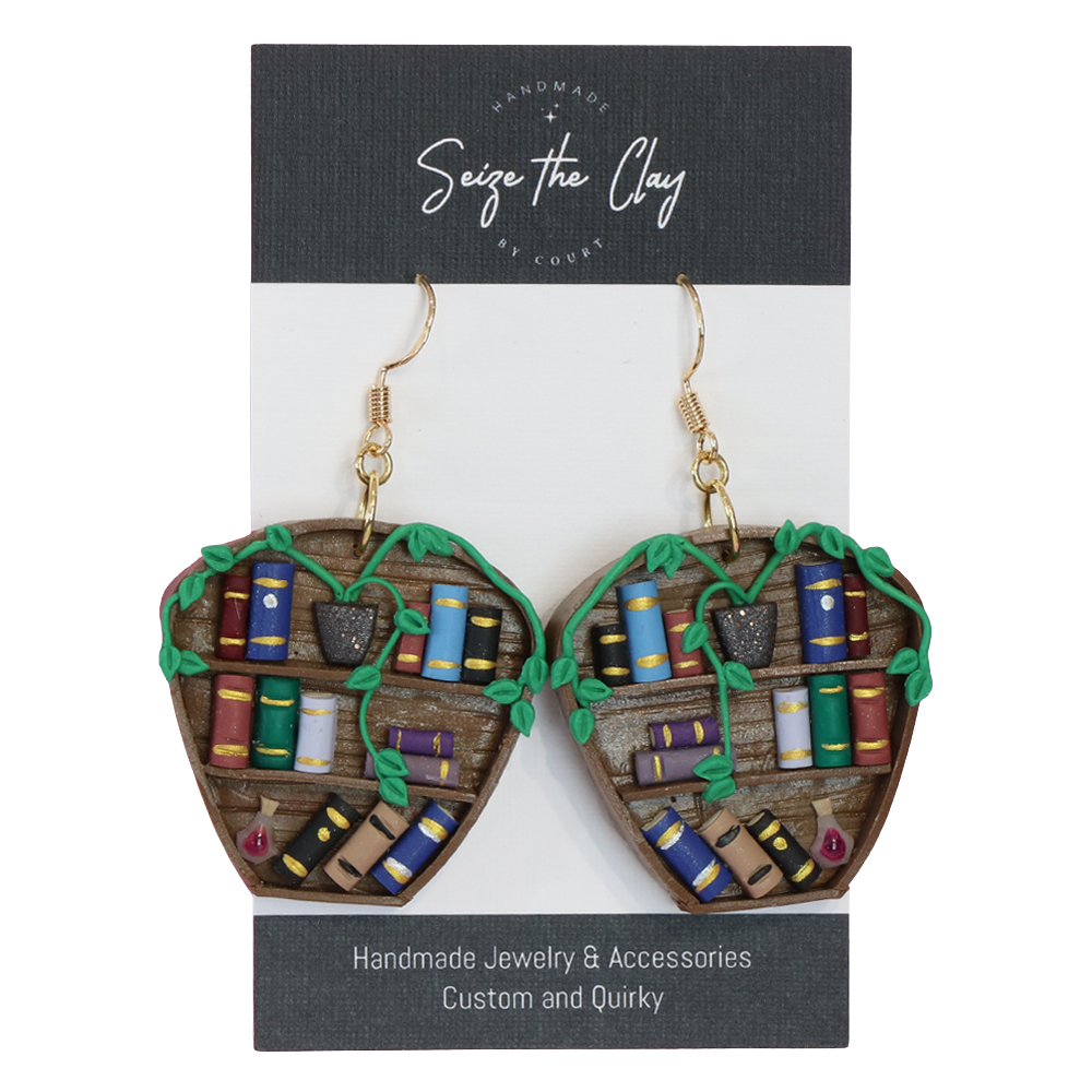 Large Bookshelf Earrings 01
