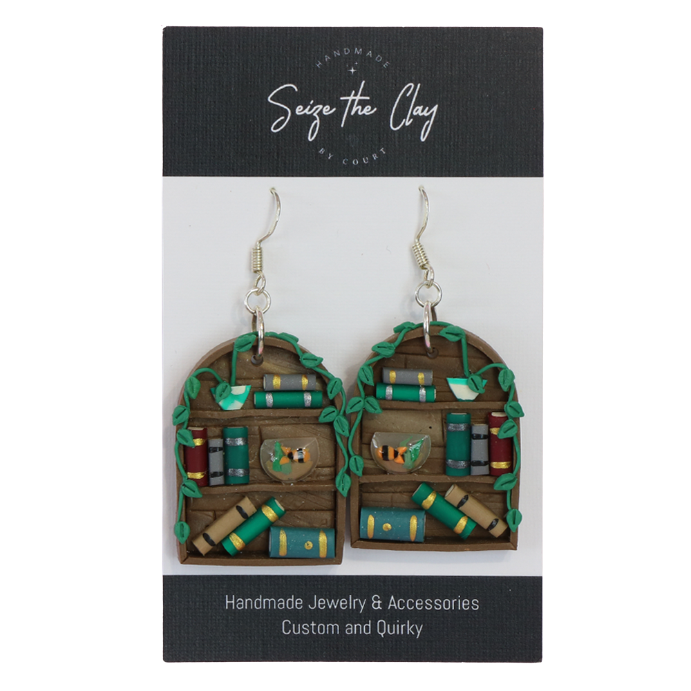 Large Bookshelf Earrings 02