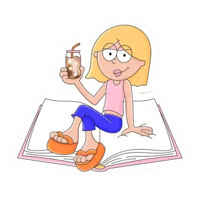 Lizzie Books & Coffee Sticker