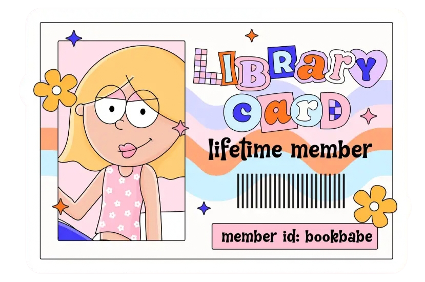 Lizzie Library Card Sticker