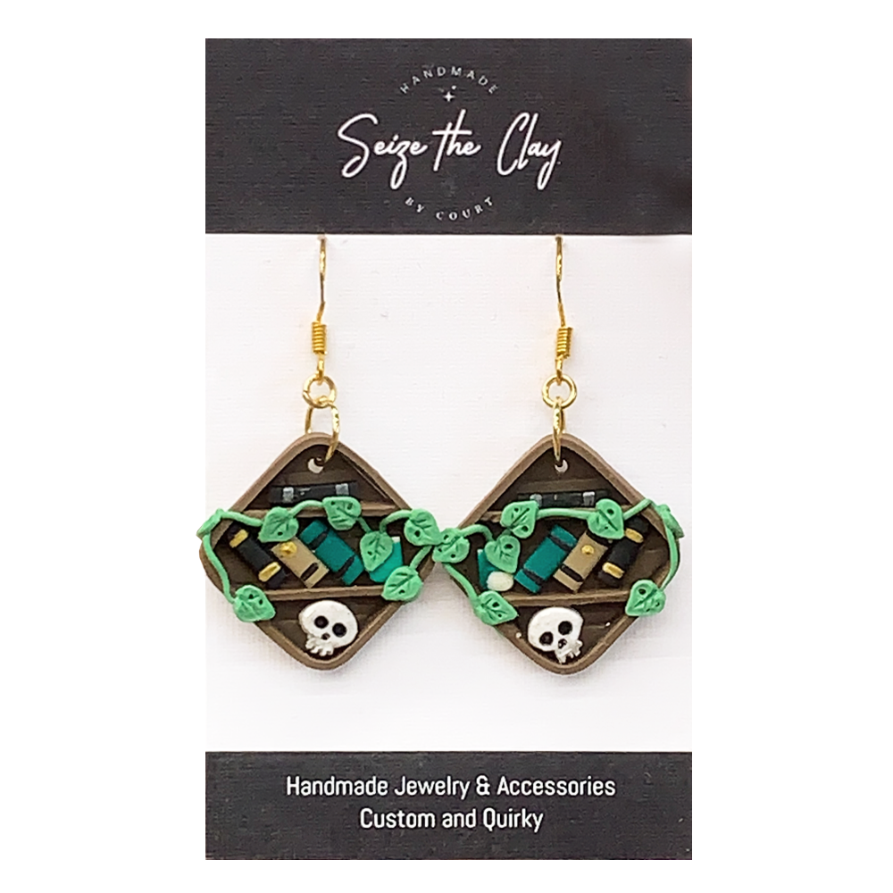 Medium Bookshelf Earrings 07
