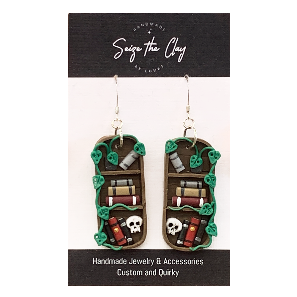 Medium Bookshelf Earrings 09