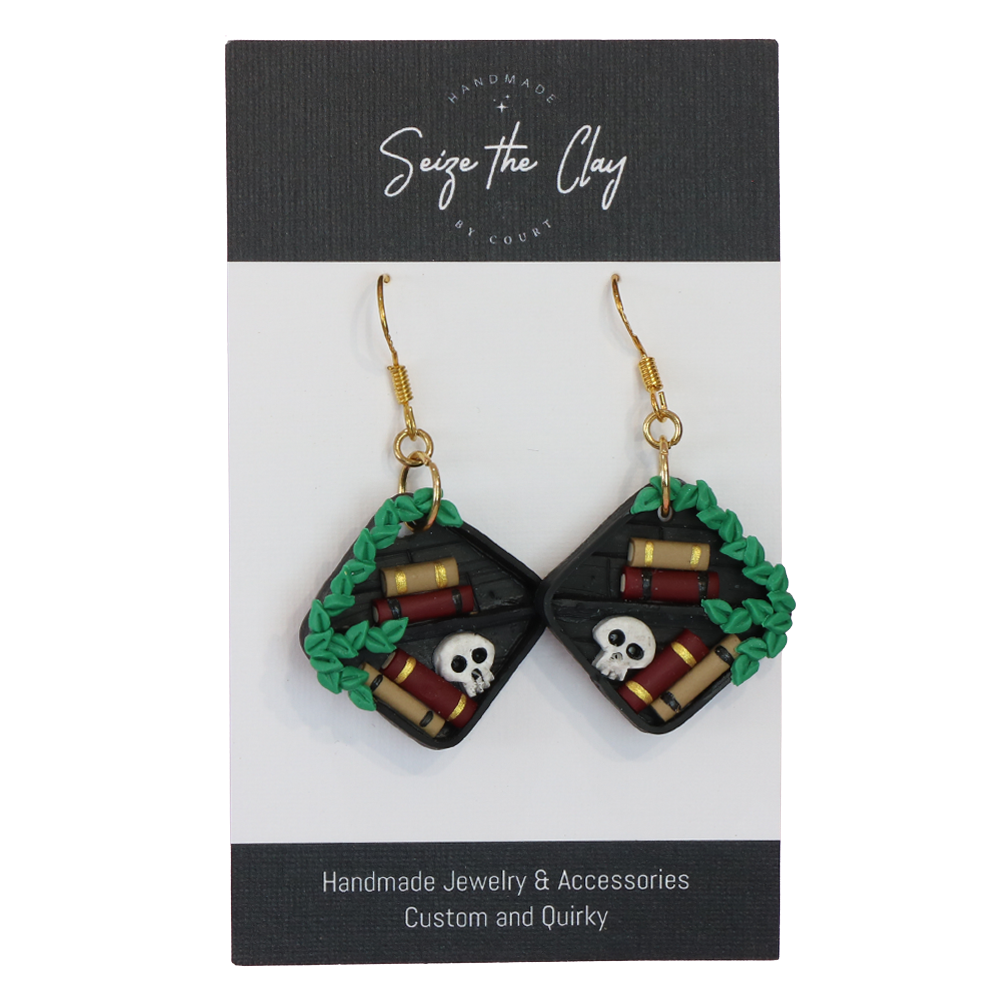 Medium Bookshelf Earrings 04
