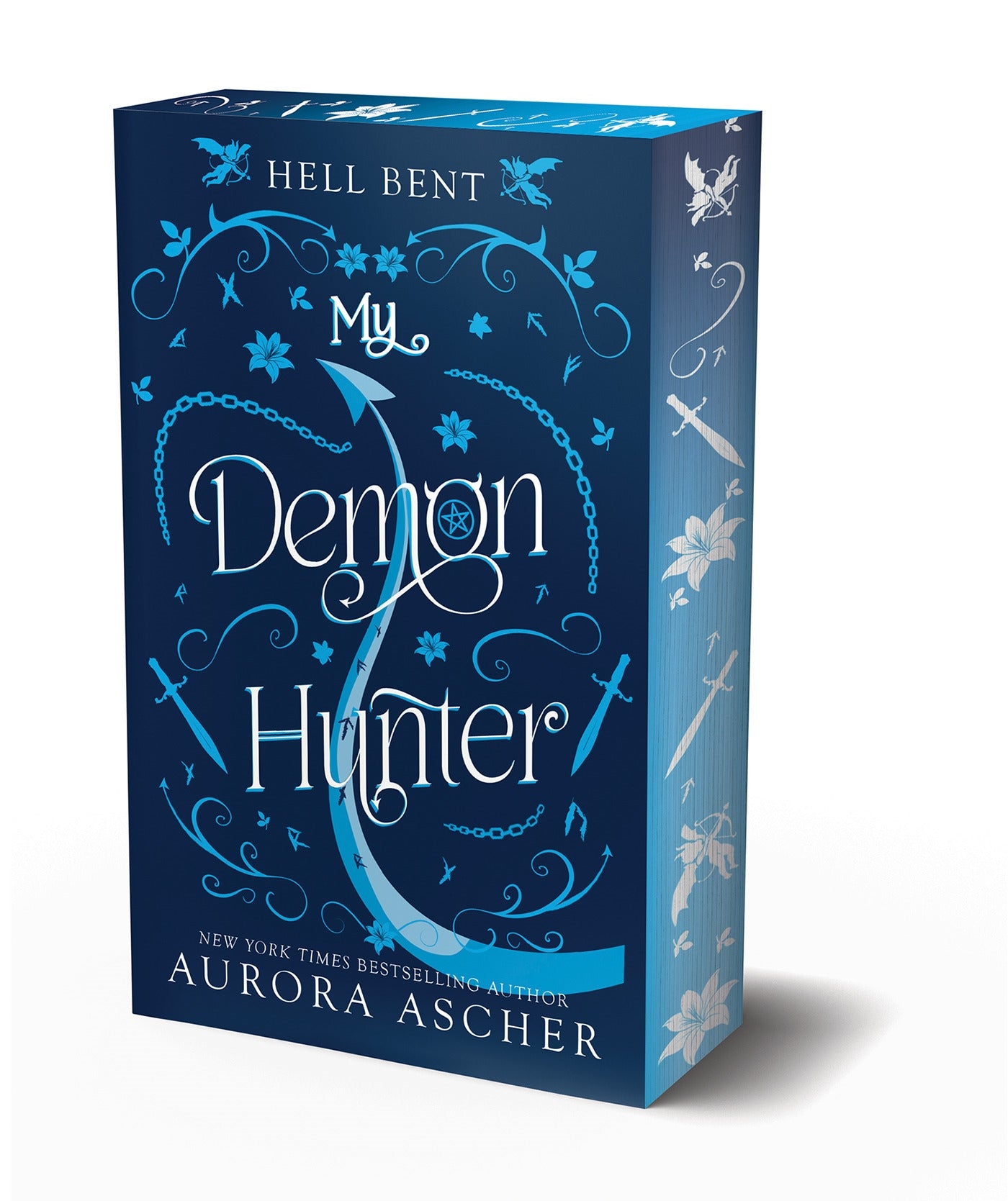 Special Edition Book cover of 'My Demon Hunter' by Aurora Ascher with decorative elements  such as sprayed edges on a white background