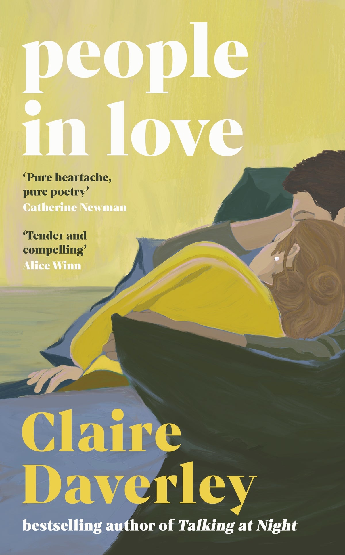 Book cover of 'People in Love' by Claire Daverley with a couple embracing on a boat.