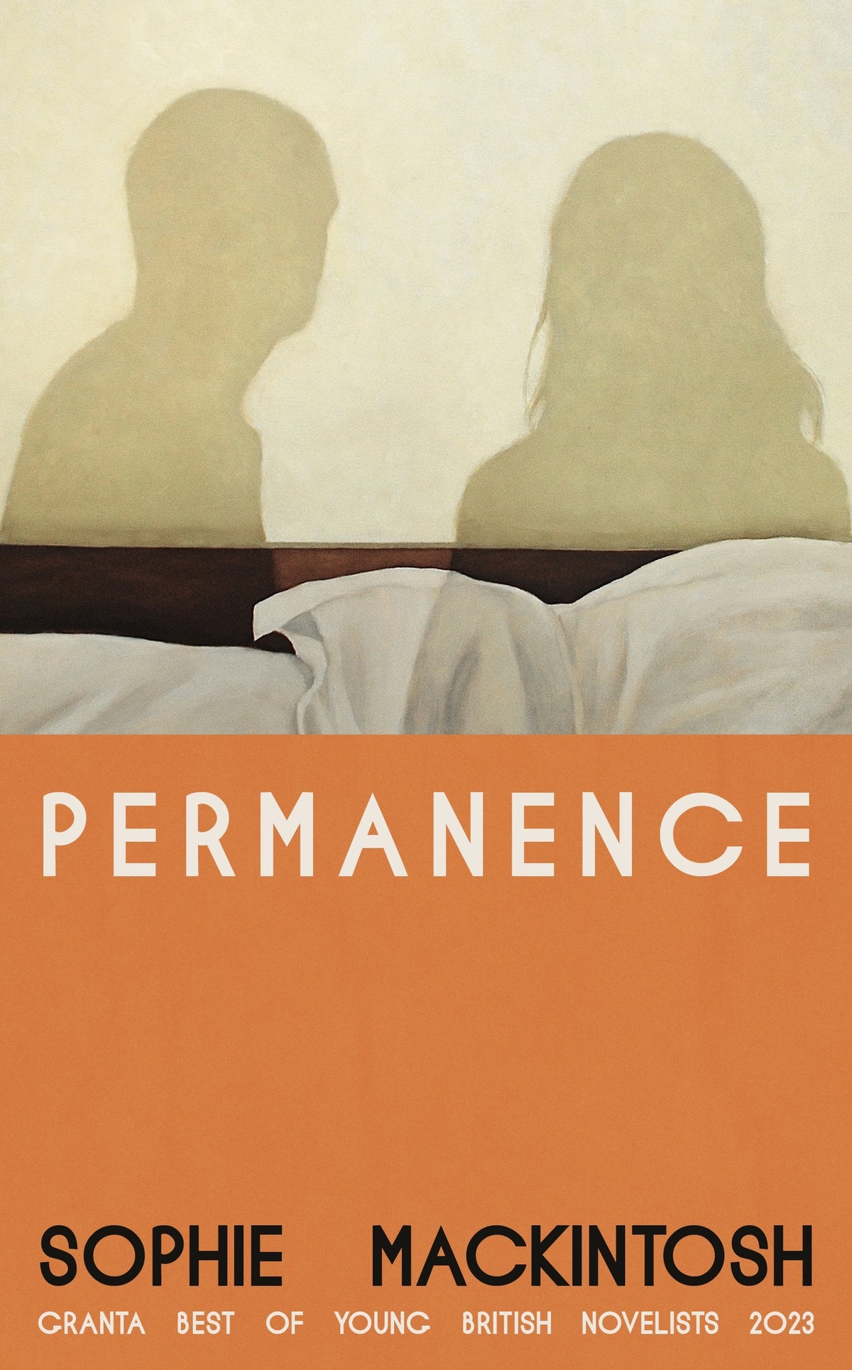 Book cover of 'Permanence' with a silhouette of two people in bed