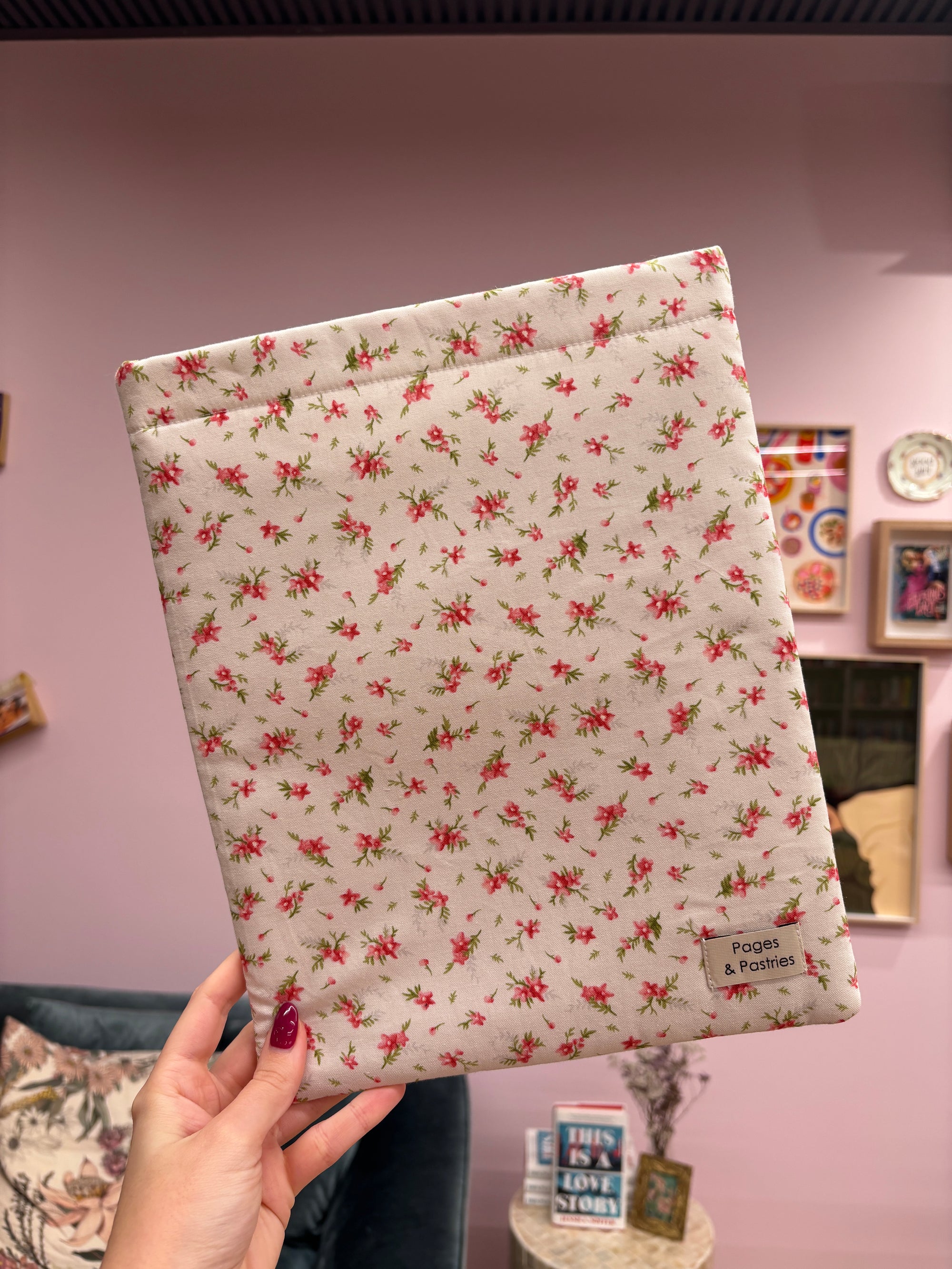Pink Floral Large Book Pouch / Buy Now Online