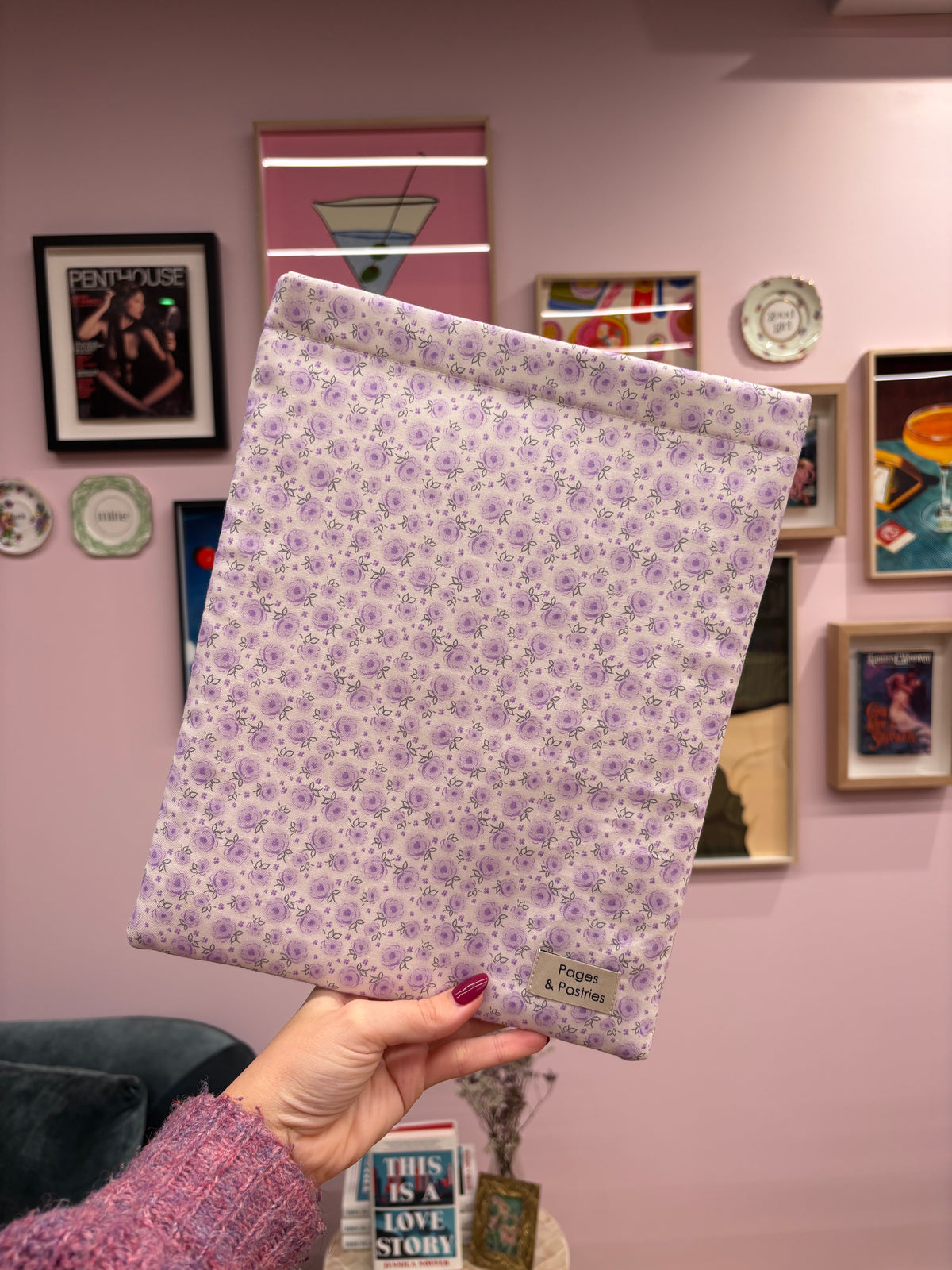Purple Floral Large Book Pouch / Buy Now Online