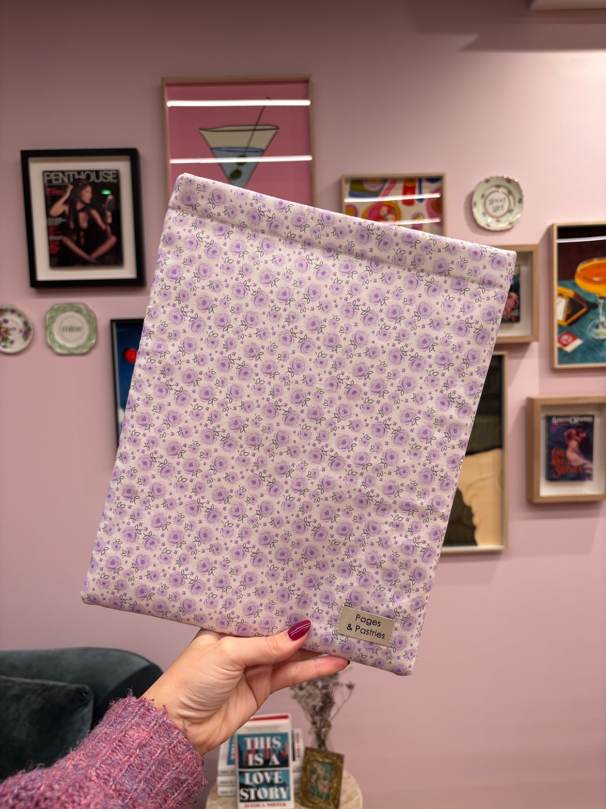 Purple Floral Large Book Pouch / Buy Now Online