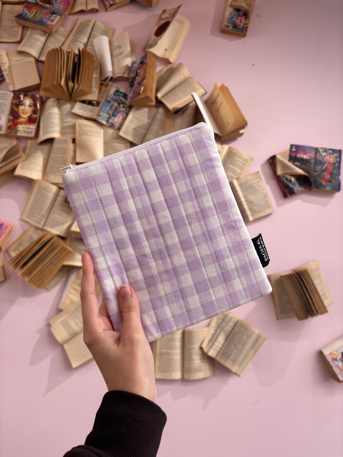 Kindle Pouch | Quilted Purple Gingham