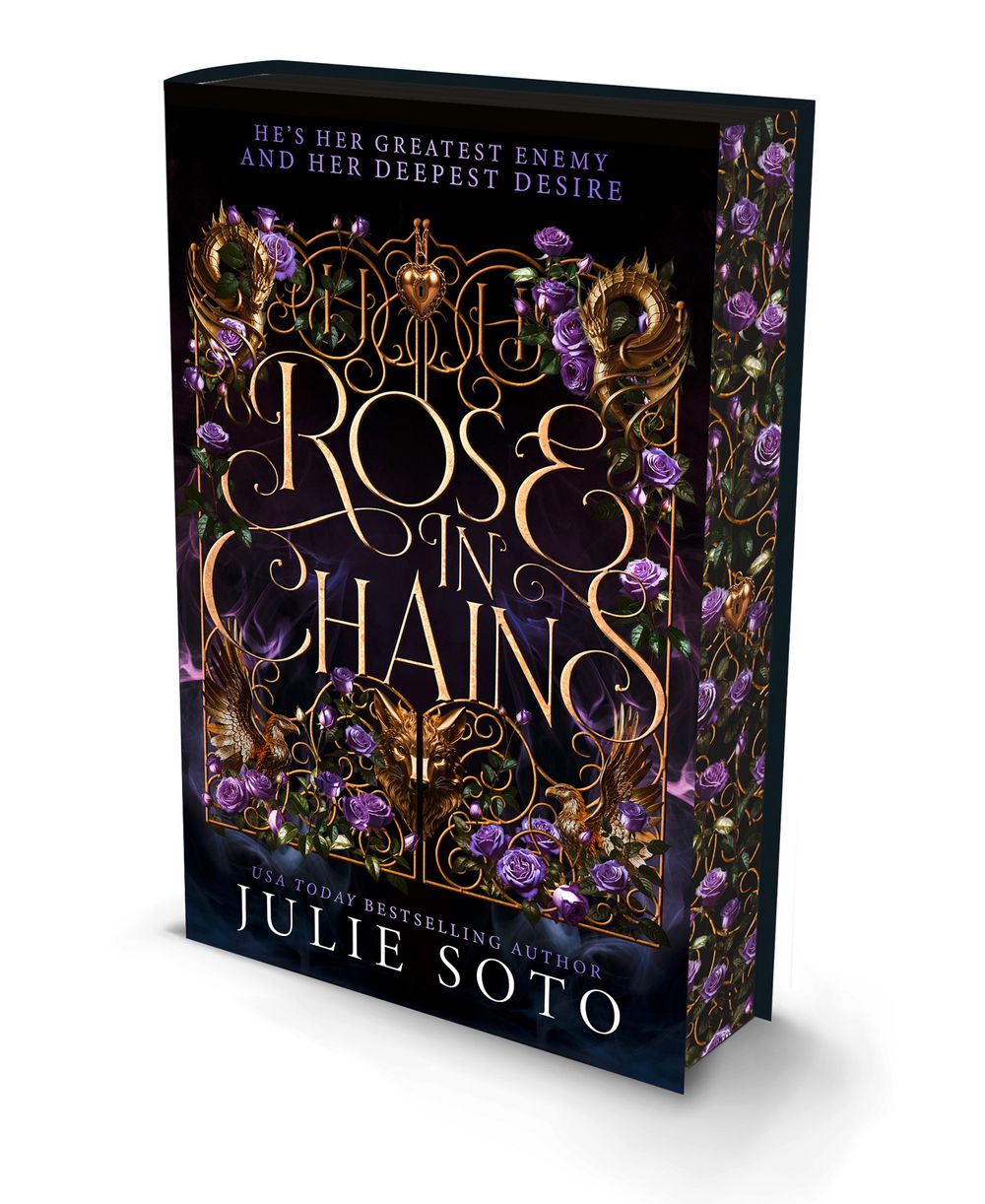 Book titled 'Rose in Chains' by Julie Soto with decorative cover design.