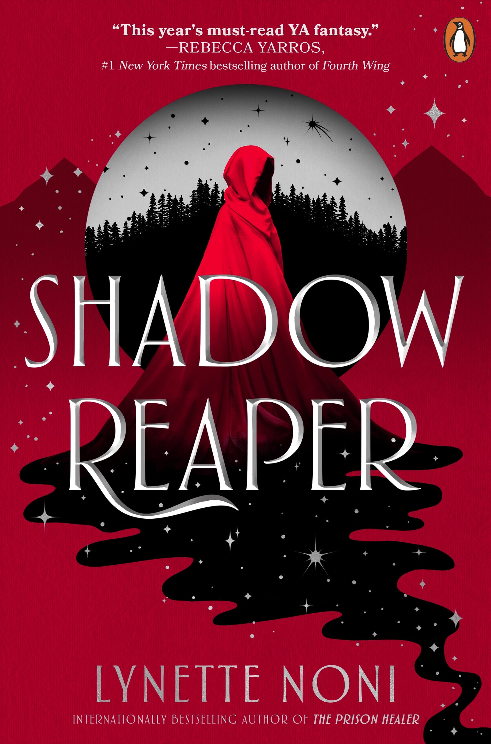 Book cover of 'Shadow Reaper' with a red hooded figure against a dark sky.
