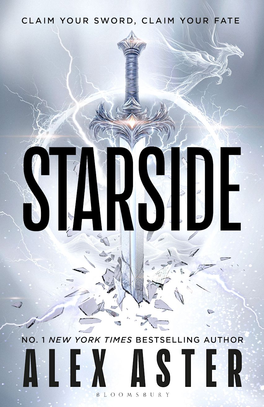 Book cover of 'Starside' with a sword and lightning design.