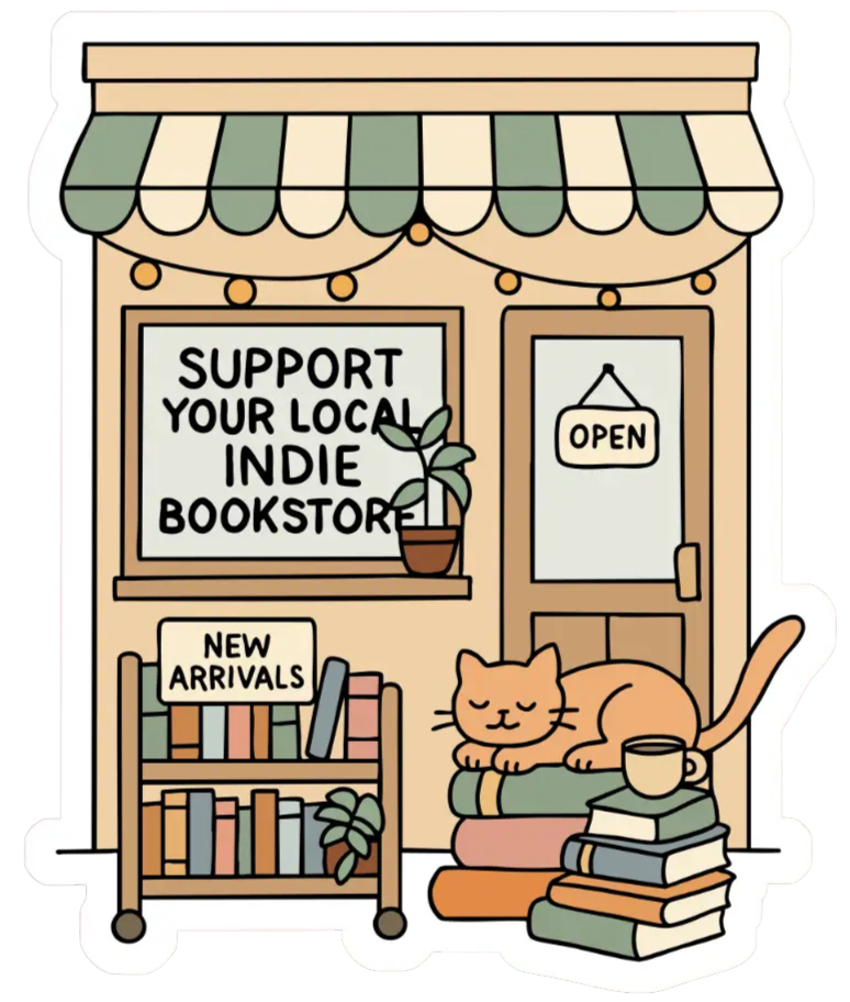 Support Indie Bookstore Sticker