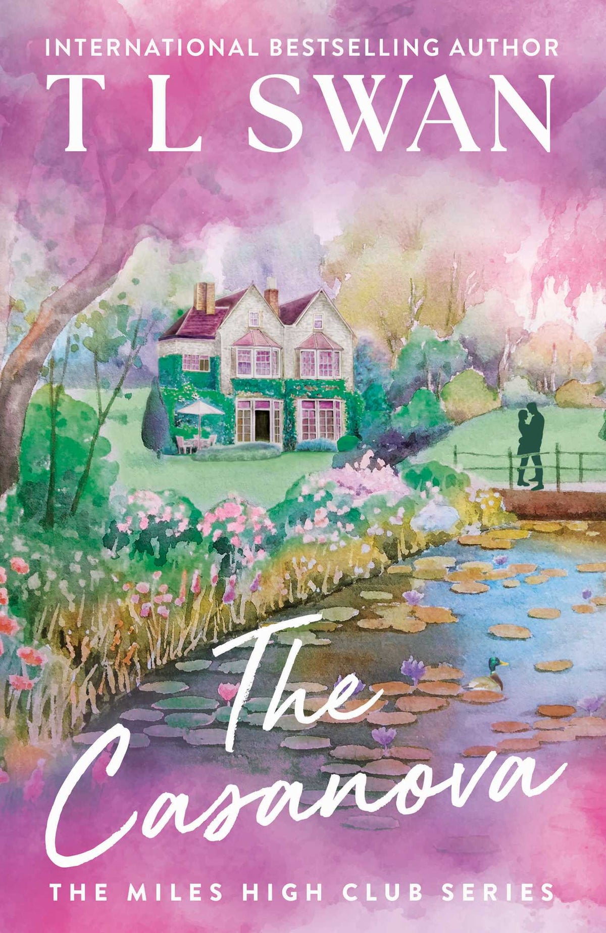 Book cover of 'The Casanova' with a purple illustration of a house and pond