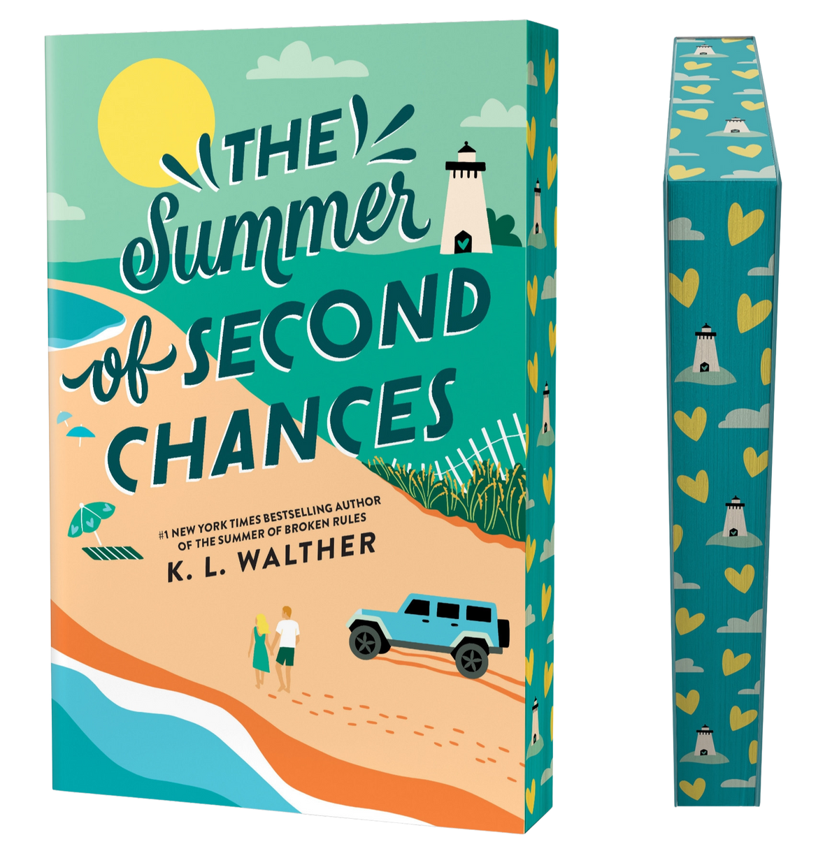 Book cover of 'The Summer of Second Chances' with a couple walking on the beach