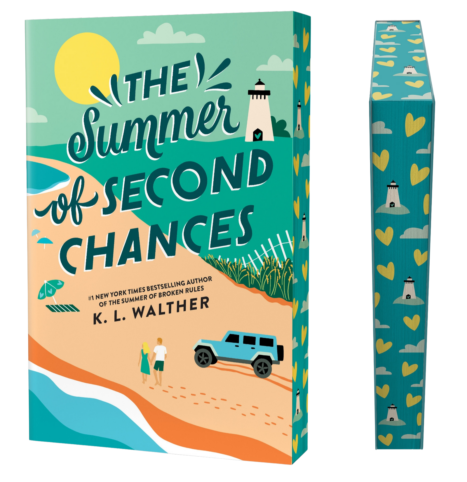 Book cover of 'The Summer of Second Chances' with a couple walking on the beach