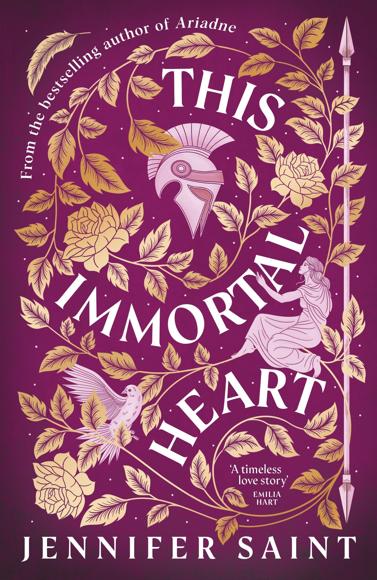 Book cover of 'This Immortal Heart' with decorative elements on a purple background.