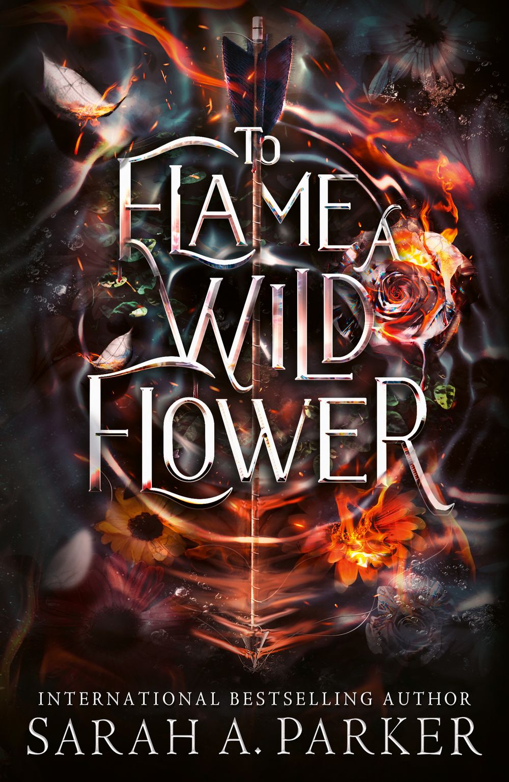 Book cover of 'To Flame A Wild Flower' with a fiery and floral design 