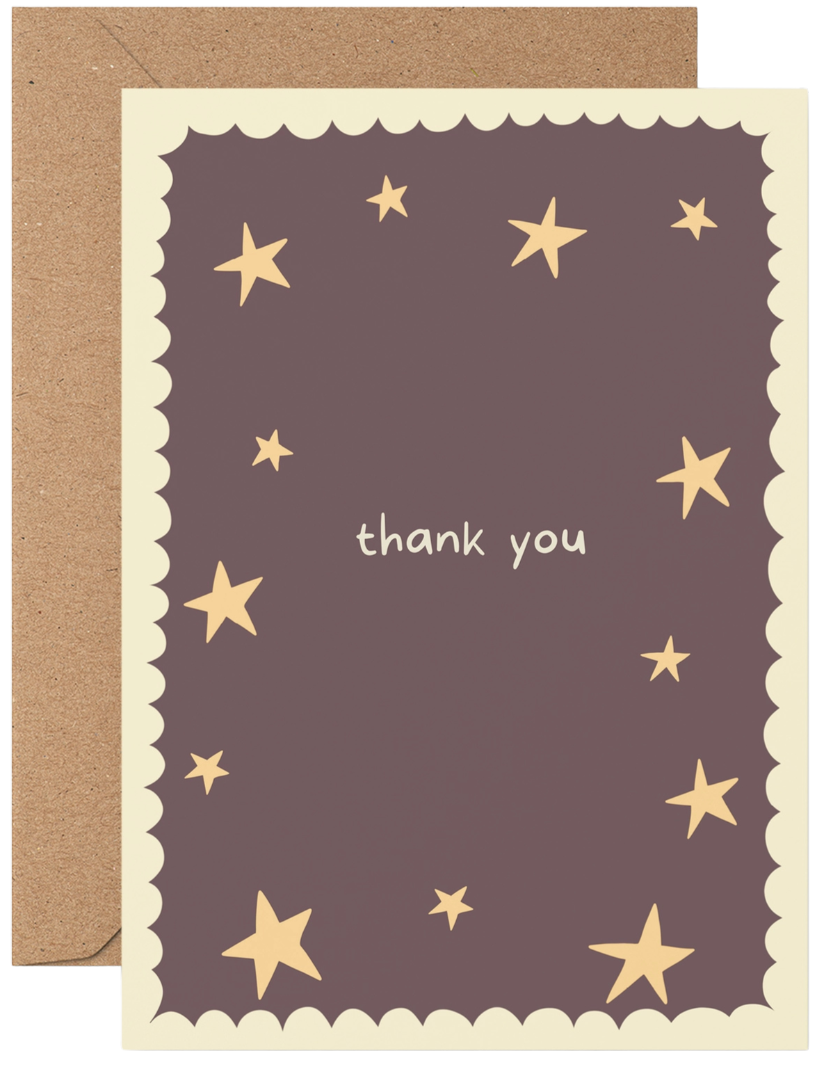 Brown Cloud Thank You Greeting Card