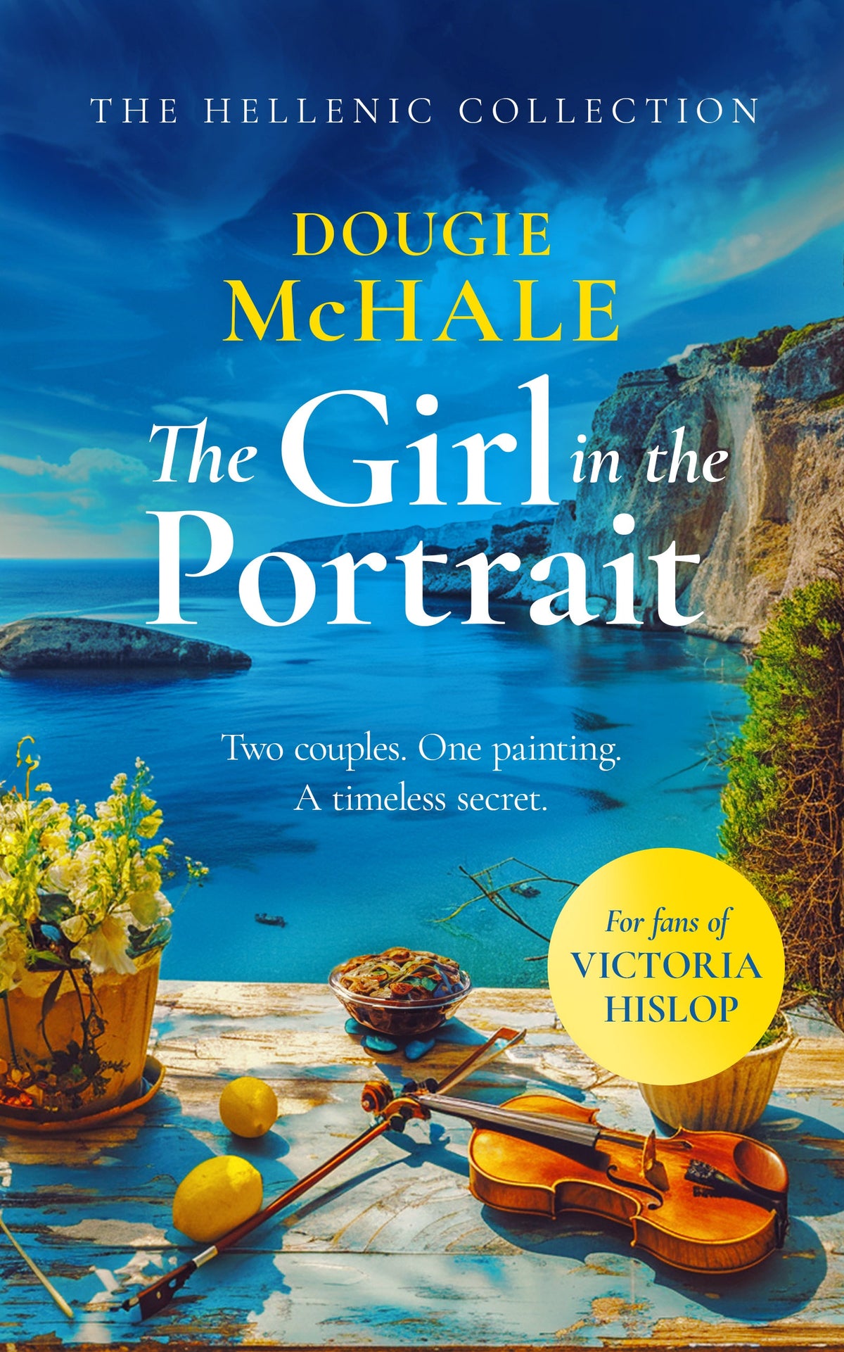 Book cover of 'The Girl in the Portrait' by Dougie McHale with a scenic background.