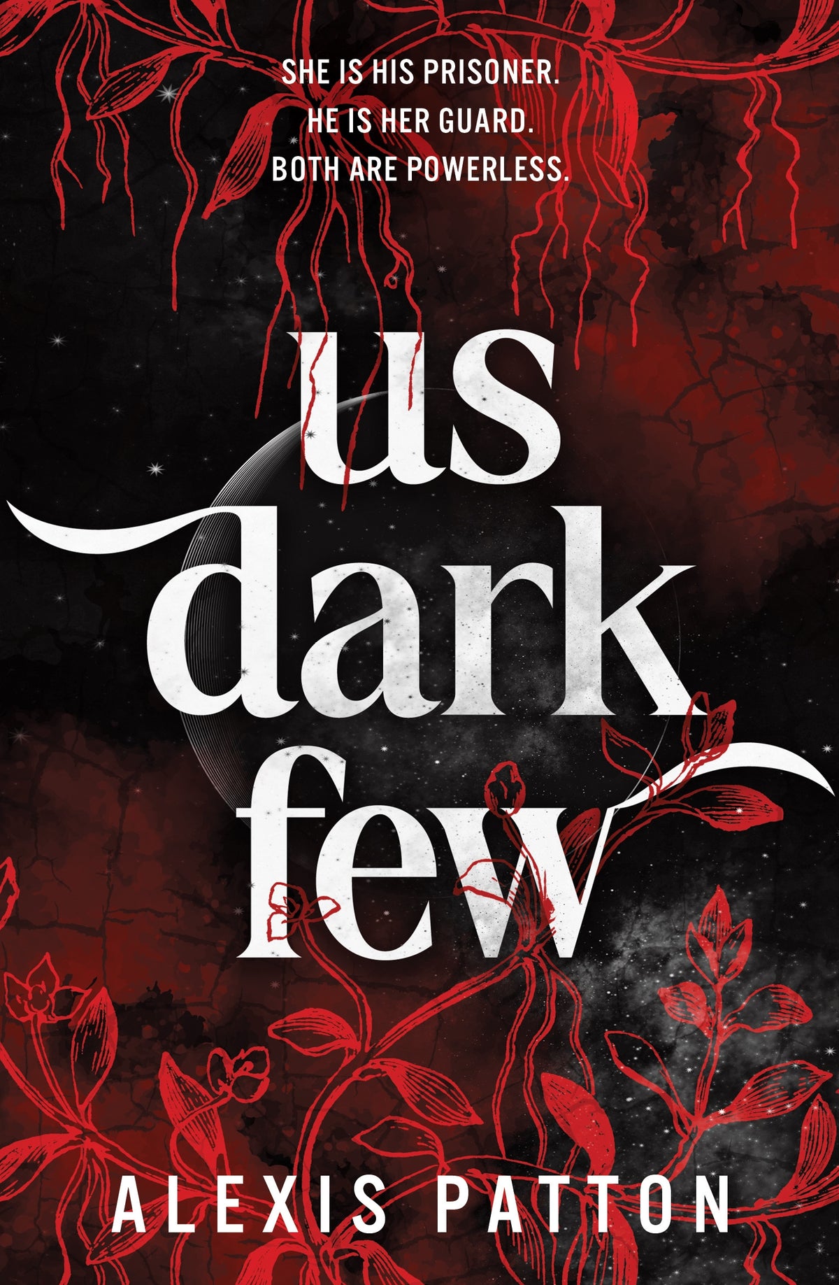 Book cover of 'Us Dark Few' with red and black design elements.