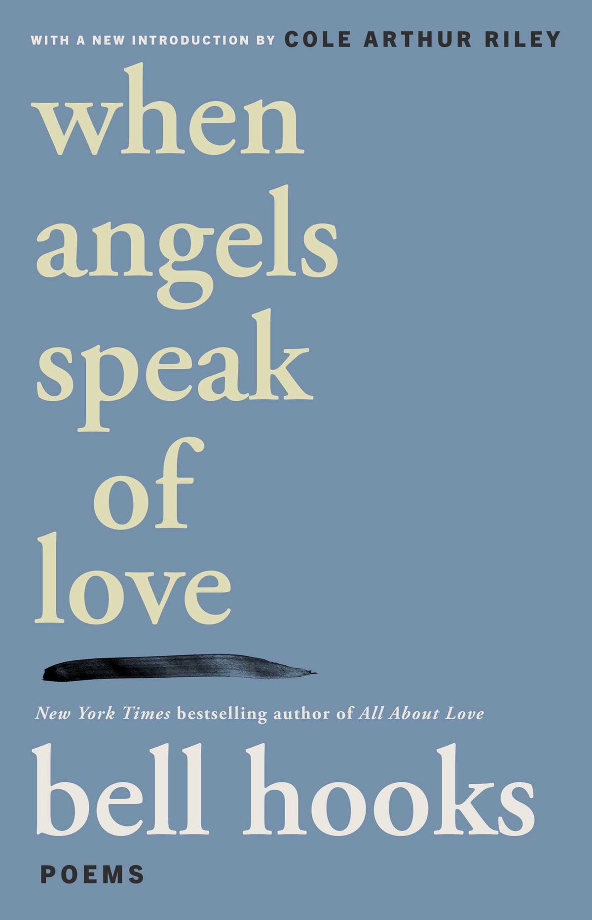 Book cover of &#39;When Angels Speak of Love&#39; by Bell Hooks on a blue background