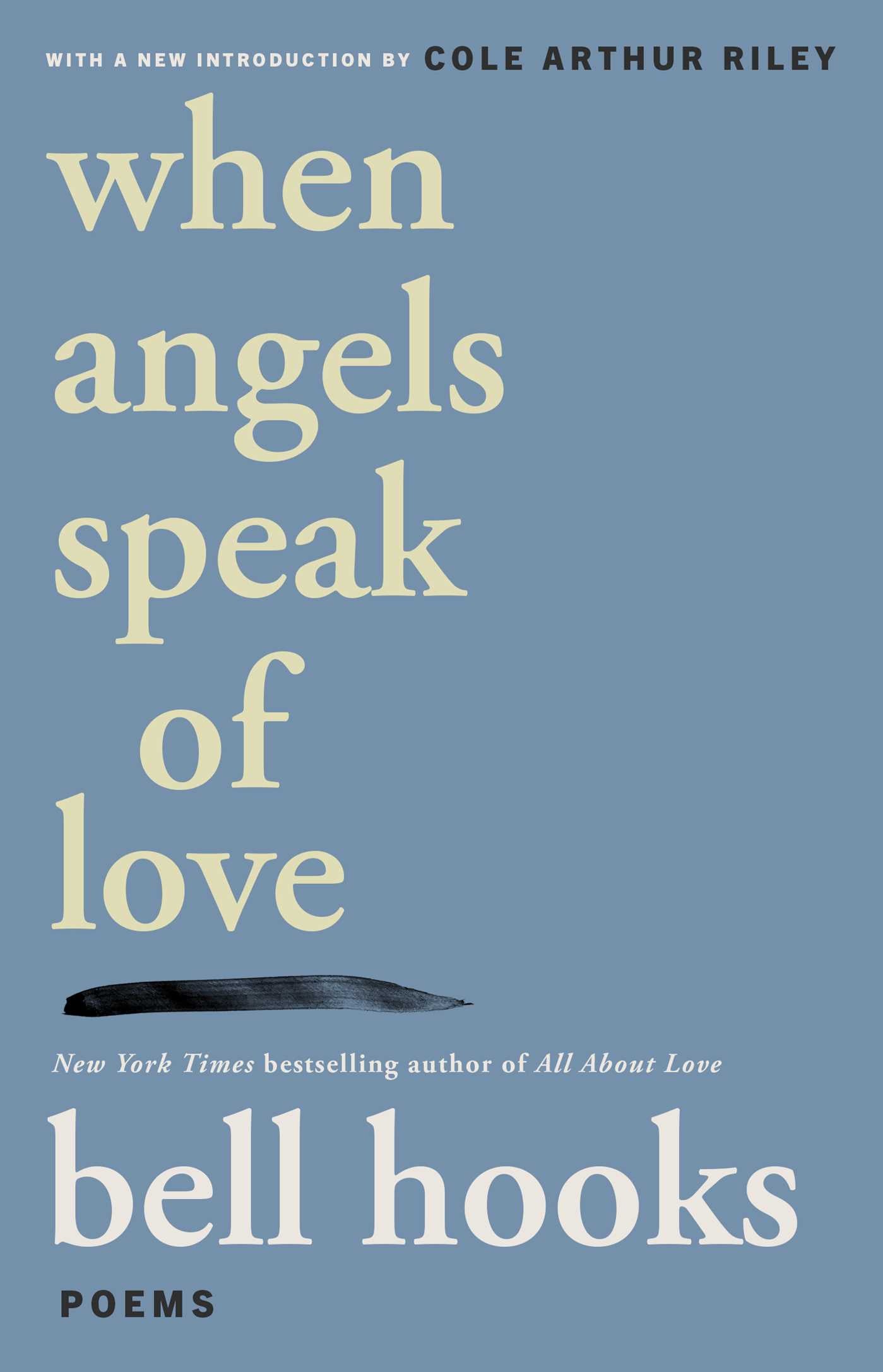 Book cover of 'When Angels Speak of Love' by Bell Hooks on a blue background