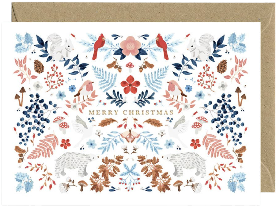 White Winter Merry Xmas Greeting Card